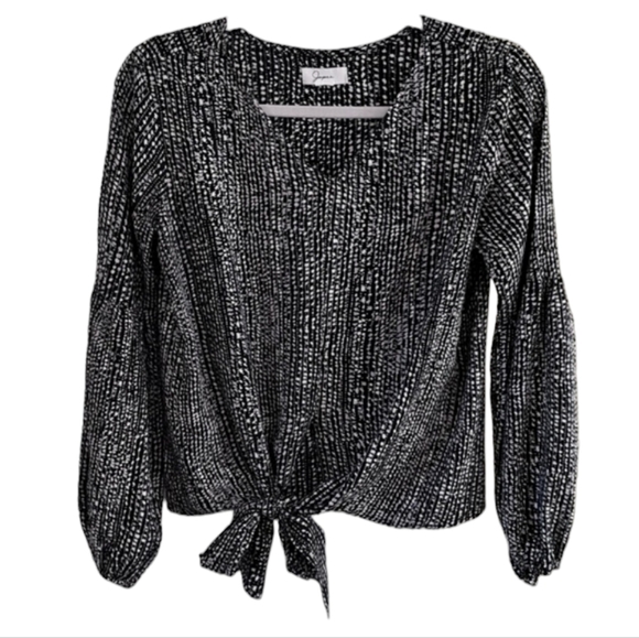 Japna Top V Neck Front Tie Bell Long Sleeve Size Small - Picture 1 of 5